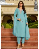 Buy Women's Party Wear Hand Embroidered Modal Silk Kurti Set With Matching Dupatta