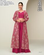Exclusive Designer Three-Piece Readymade Chinon Silk Indo-Western Dresses For Women