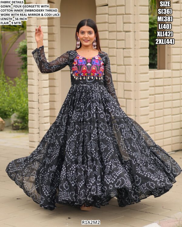 Step Into The Charm Of Navratri With This Beautifully Designed Gowns In Two Colours!