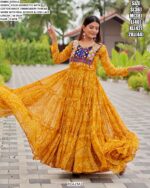 Step Into The Charm Of Navratri With This Beautifully Designed Gowns In Two Colours!