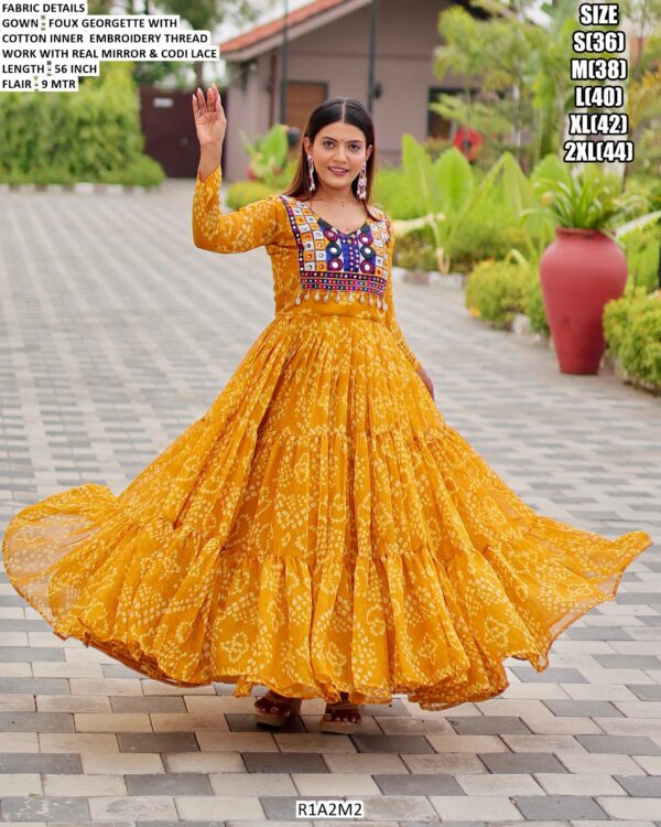 Step Into The Charm Of Navratri With This Beautifully Designed Gowns In Two Colours!