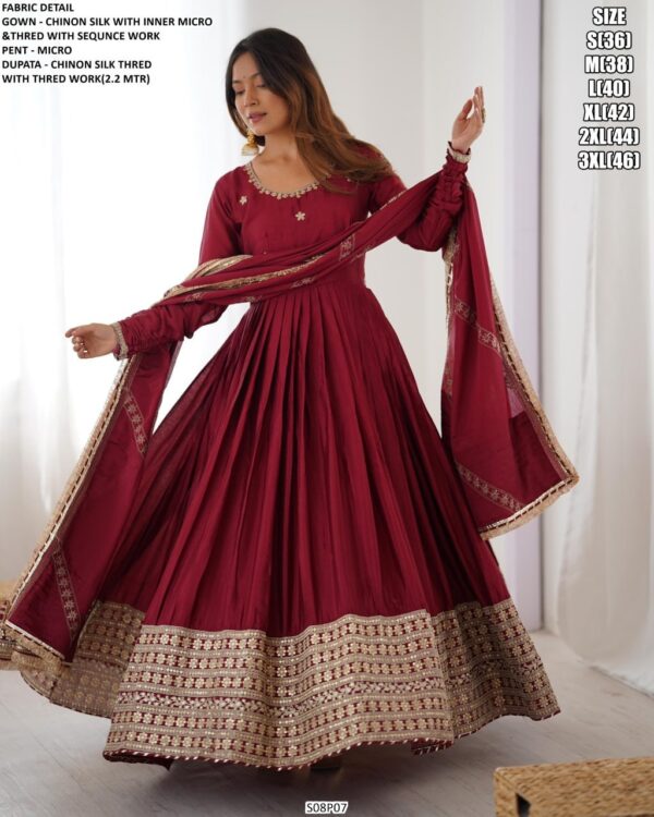 Shine Bright At Any Occasion With Our Heavy Designer Women's Gown And Dupatta Set