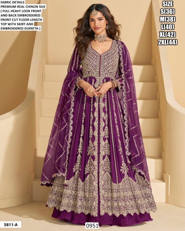 Wedding Wear Chinon Silk Heavy And Beautiful Designer Indo-Western Collection 2025