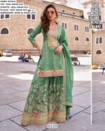 Glossy Simar Silk Beautiful Embroidered Readymade Salwar Suits (Four Piece Catalogue)