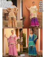 Party Wear Readymade Viscose Jacquard Silk Stunning Designer Cord Style Kaftan Gharara Pair