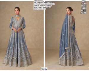 Introducing A Stunning Four-Piece Catalogue Heavy Designer Chinon Silk Indo-Western For Women