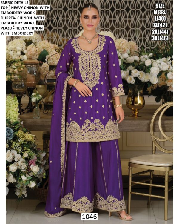 Shop Wedding Wear Designer Embellished Chinon Salwar Kameez At Attractive Colours!