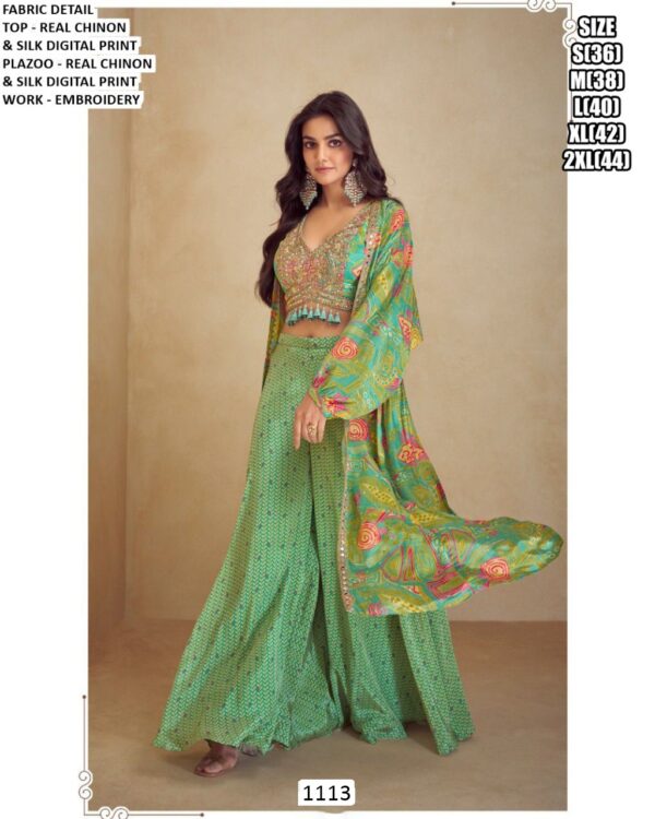 Real Chinon Silk Party Wear Readymade Digital Printed Cord Set Collection