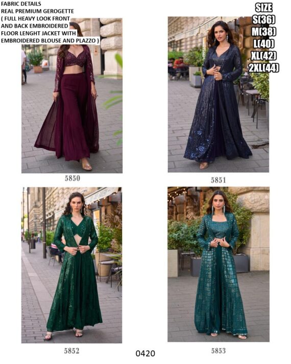 Premium Georgette Attractive Designer Cocktail Party Wear Women's Indo-Western Outfits