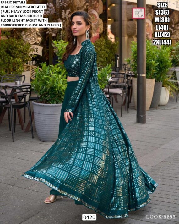 Premium Georgette Attractive Designer Cocktail Party Wear Women's Indo-Western Outfits