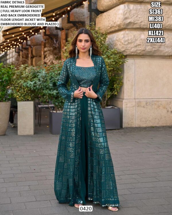 Premium Georgette Attractive Designer Cocktail Party Wear Women's Indo-Western Outfits
