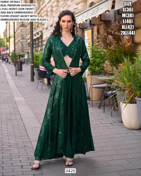 Premium Georgette Attractive Designer Cocktail Party Wear Women's Indo-Western Outfits