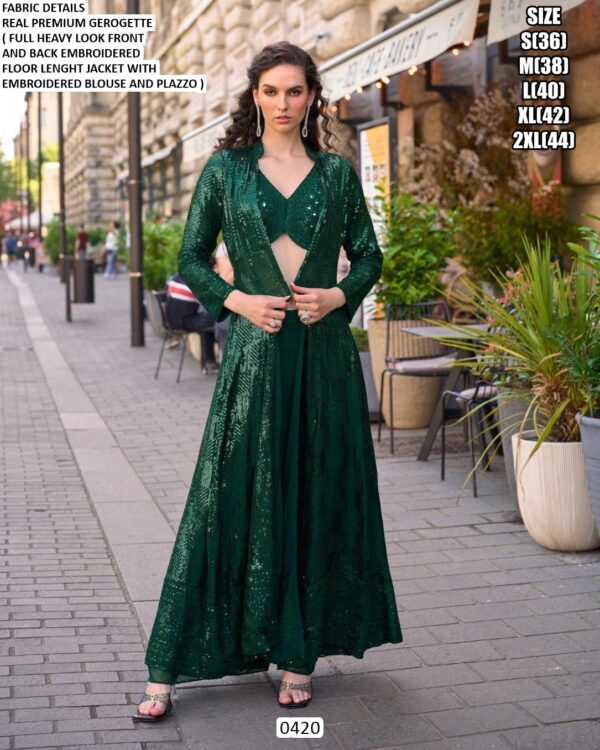 Premium Georgette Attractive Designer Cocktail Party Wear Women's Indo-Western Outfits