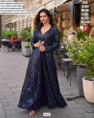 Premium Georgette Attractive Designer Cocktail Party Wear Women's Indo-Western Outfits