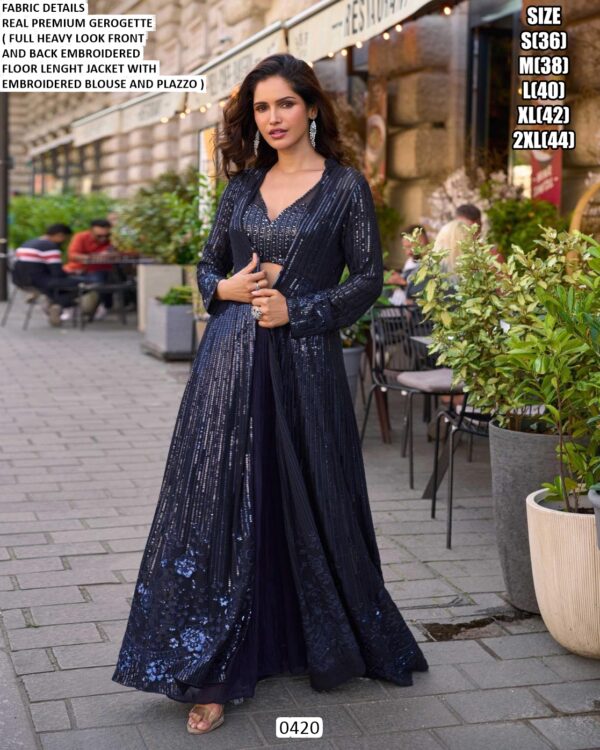 Premium Georgette Attractive Designer Cocktail Party Wear Women's Indo-Western Outfits