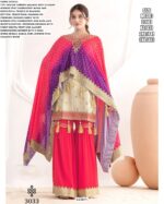 Viscose Simmer Jaquard With Elegant Mirror Style Embroidered Wedding Wear Sharara Dress