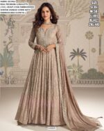 Wedding Reception Wear Full Heavy Embroidered Seroski Zarkan Work Georgette Gowns