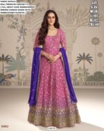 Wedding Reception Wear Full Heavy Embroidered Seroski Zarkan Work Georgette Gowns