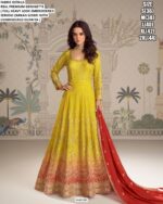 Wedding Reception Wear Full Heavy Embroidered Seroski Zarkan Work Georgette Gowns