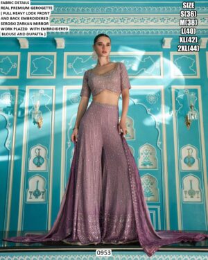 We Presents This Premium Georgette Heavy Designer Readymade Plazo With Blouse Set