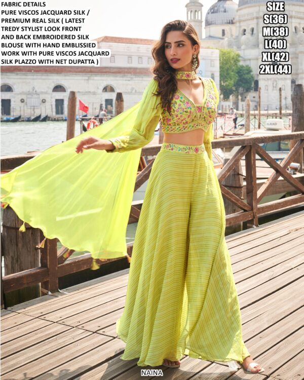 Pure Viscose Jacquard Silk Stylish Party Look Western Wear Readymade Co-ord Sets!
