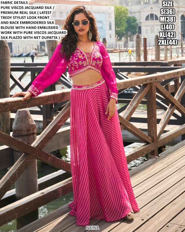 Pure Viscose Jacquard Silk Stylish Party Look Western Wear Readymade Co-ord Sets!
