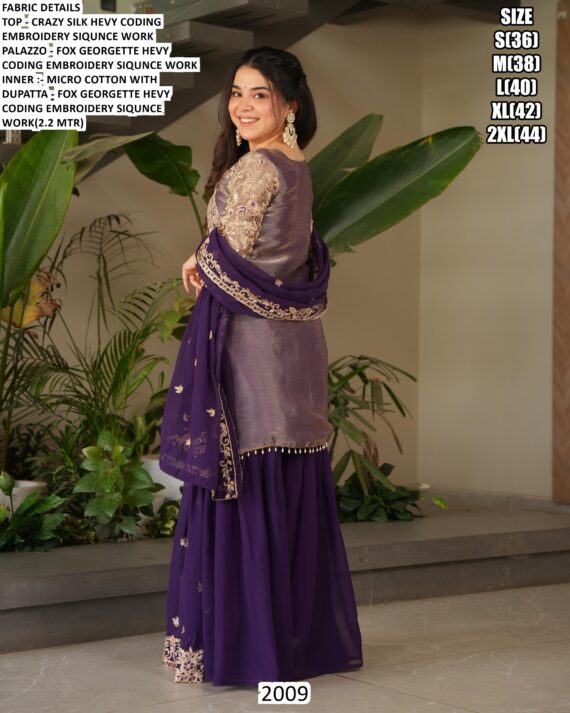 Graceful Designer Crazy Silk Sharara Suits For Women – Timeless Designs For Every Special Occasion