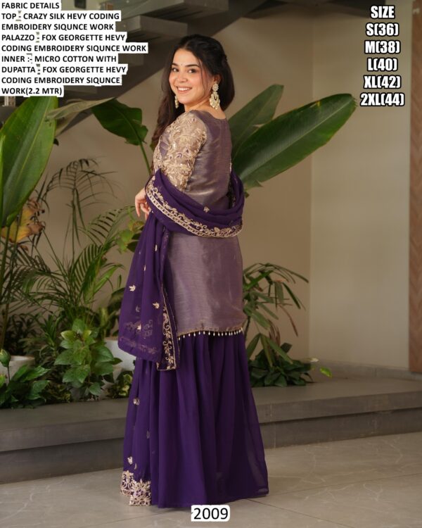 Graceful Designer Crazy Silk Sharara Suits For Women – Timeless Designs For Every Special Occasion