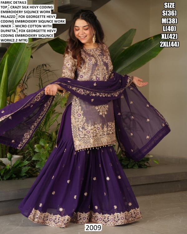 Graceful Designer Crazy Silk Sharara Suits For Women – Timeless Designs For Every Special Occasion