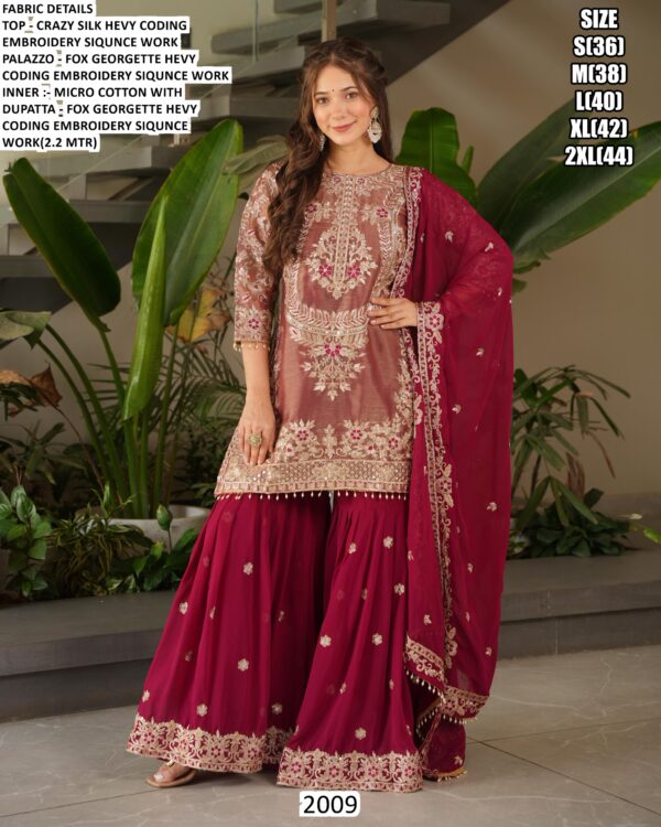 Graceful Designer Crazy Silk Sharara Suits For Women – Timeless Designs For Every Special Occasion