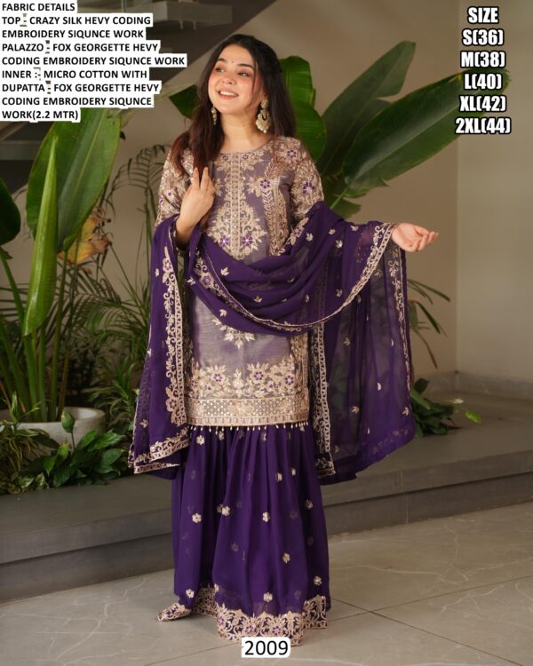 Graceful Designer Crazy Silk Sharara Suits For Women – Timeless Designs For Every Special Occasion