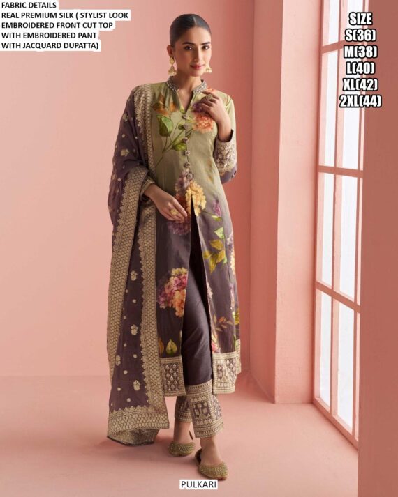 Presenting Our Latest Collections Of Readymade Real Premium Silk Embroidered Dress