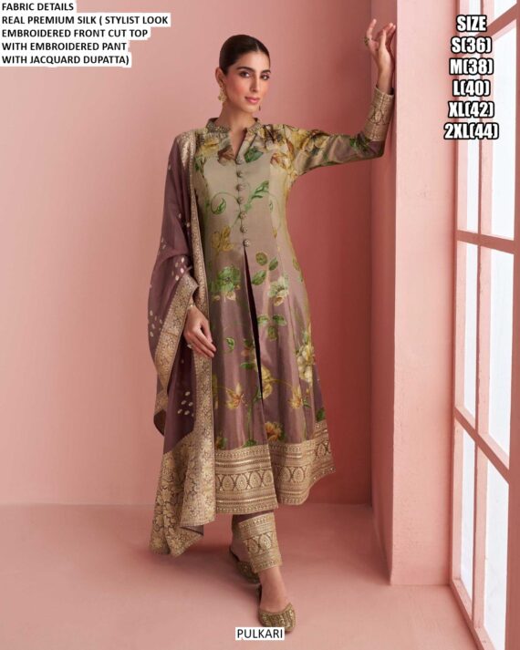 Presenting Our Latest Collections Of Readymade Real Premium Silk Embroidered Dress