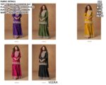 Premium Chinon Silk Heavy Embroidery Work Sets Of Five Readymade Festival Salwar Suits