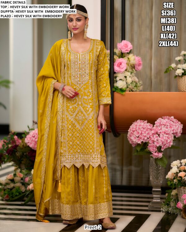 Festive Wear Outstanding Designer Readymade Chinon Silk Heavy Salwar Suit Sets