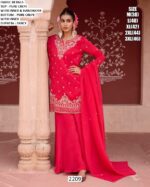 Pure Crepe Rani Pink Colour Readymade Salwar Kameez Work Crafted With Hand Work
