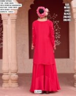 Pure Crepe Rani Pink Colour Readymade Salwar Kameez Work Crafted With Hand Work