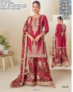 Real Chinon Digital Printed With Hand Embroidered Festivals Salwar Suits In Two Colours