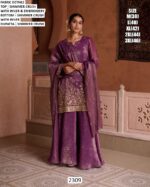 Step Into Subtle Elegance With This Shimmer Crush Embroidered Readymade Salwar Suits