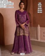 Step Into Subtle Elegance With This Shimmer Crush Embroidered Readymade Salwar Suits
