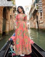 Presenting New Catalogue Geet, Premium Real Chinon Silk Embroidery Work Gown Collection