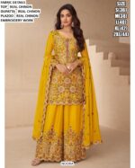 Designer Real Chinon Embroidered Party And Wedding Wear Suit Set With Dupatta