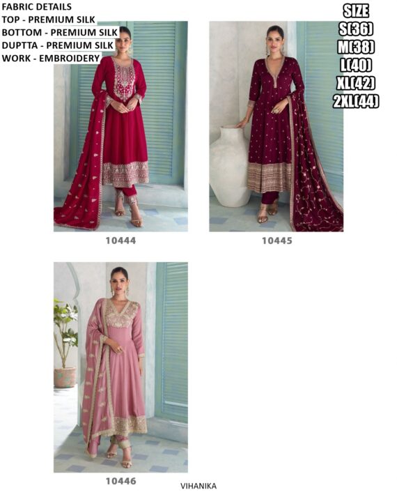 Buy Online Premium Silk Heavy Embroidered Festive Style Salwar Suit With Matching Dupatta