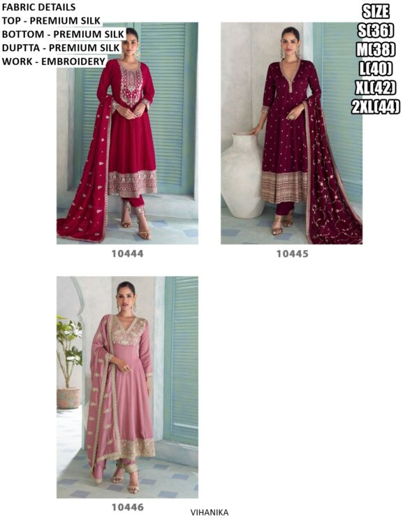 Buy Online Premium Silk Heavy Embroidered Festive Style Salwar Suit With Matching Dupatta