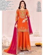 Traditional Embroidered In Premium Chinon Elegant Wedding Wear Salwar Kameez Suits