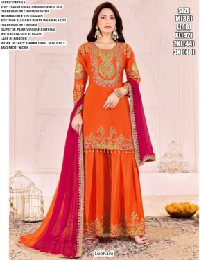 Traditional Embroidered In Premium Chinon Elegant Wedding Wear Salwar Kameez Suits