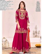 Traditional Embroidered In Premium Chinon Elegant Wedding Wear Salwar Kameez Suits