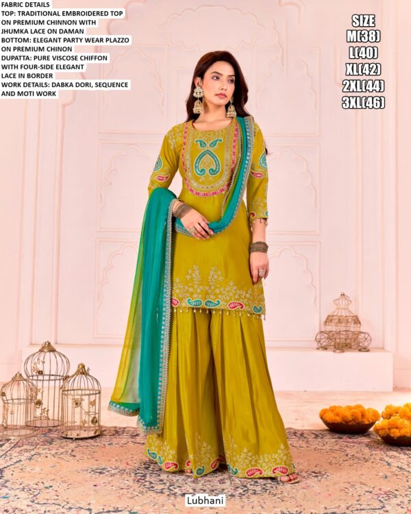 Traditional Embroidered In Premium Chinon Elegant Wedding Wear Salwar Kameez Suits