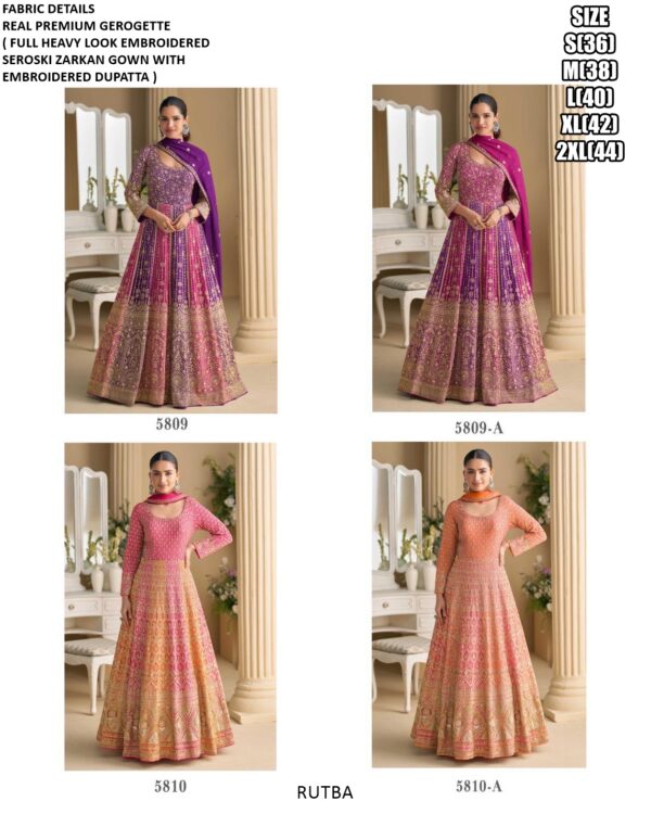 Wedding Reception Wear Georgette Embroidered Seroski Zarkan Work Readymade Gowns