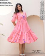 Kota Checks Heavy Digital Printed Western Frock Style Dress (Casual One-Piece)